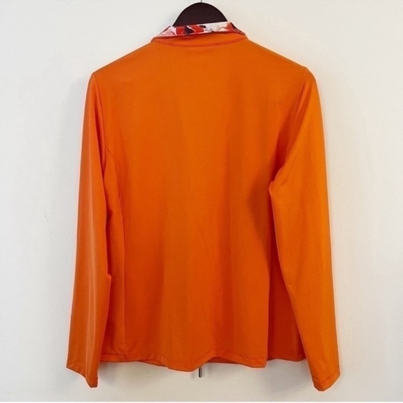 Madeleine Floral Two Way Zip Up Track Jacket Size 10 Orange Multi Color - Picture 10 of 11
